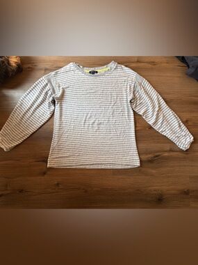 Verve Ami Gray & White Striped Long-Sleeve Kids Top
